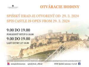 Spišský hrad - otváracia doba